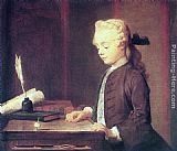 Jean Baptiste Simeon Chardin Boy with a Spinning Top painting